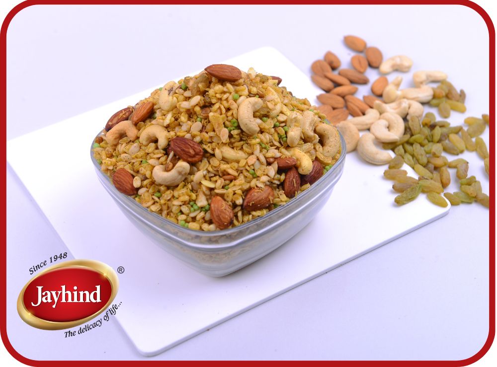 Jayhind Sweets Rajwadi Dalmoth | Spicy Moong Dal & Nut Mix | Regal Gujarati Namkeen-1