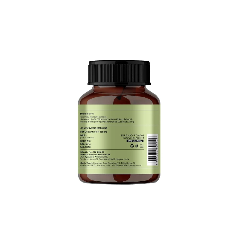 Jiva Ayurveda Ashwagandha Tablets | Pure Root Extract | Stress Relief & Vitality Support-6