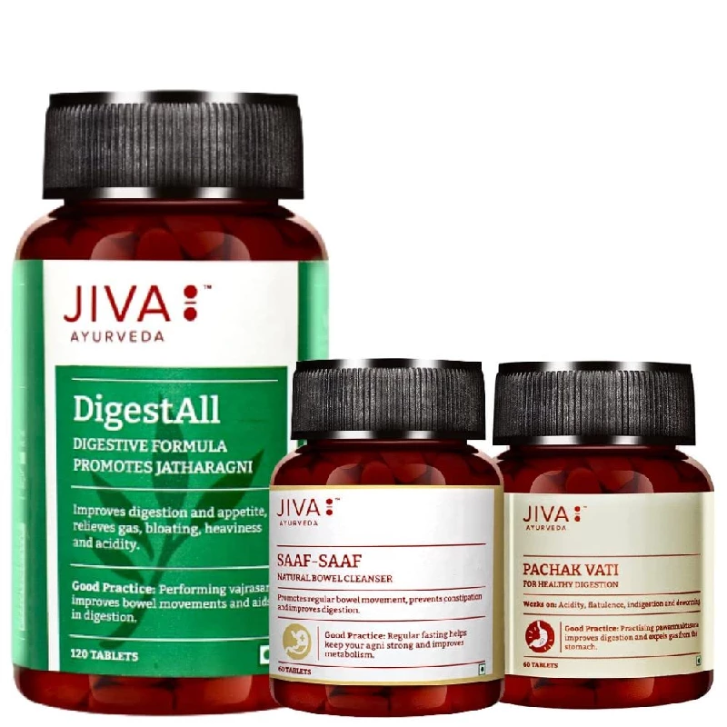 Jiva Ayurveda Digest All Tablet 120, Pachak Vati Tablet 60 & Saaf Saaf Tablet 60