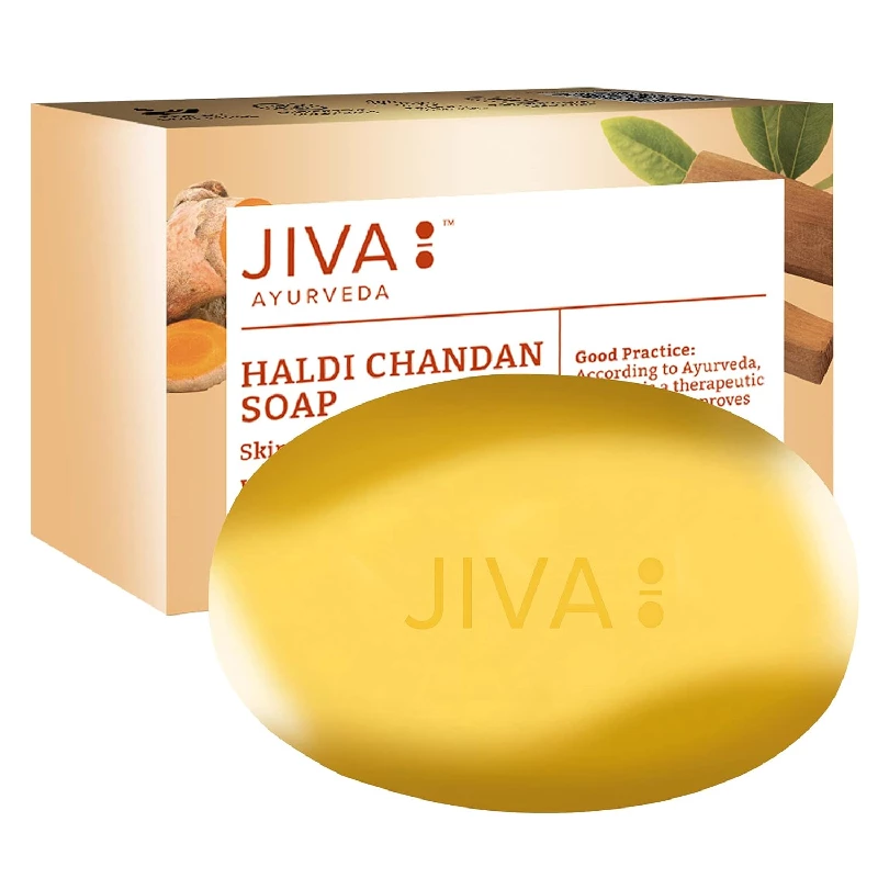 Jiva Ayurveda Haldi Chandan Bathing Soap 75 g - Image 4