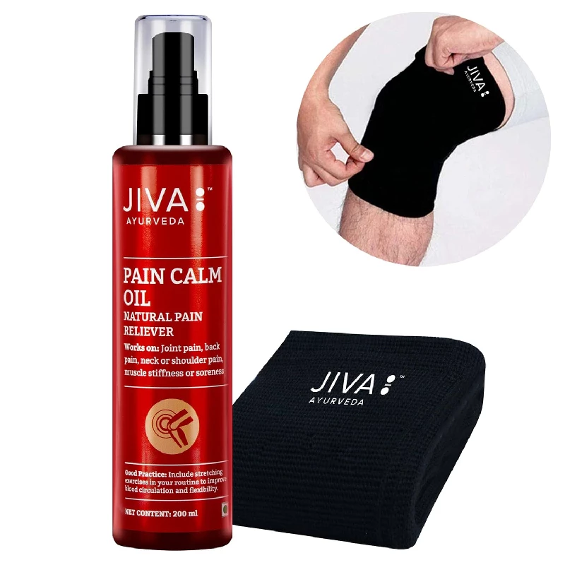 Jiva Ayurveda Pain Calm Oil & Knee Cap - Image 2