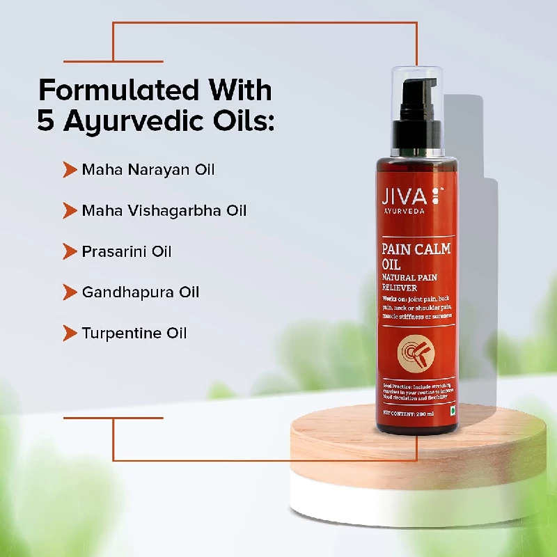Jiva Ayurveda Pain Calm Oil & Knee Cap - Image 4