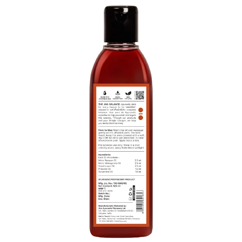 Jiva Ayurveda Pain Calm Oil (120 ml) With Free Jatyadi Oil (20 ml) - Image 3