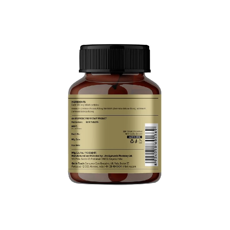 Jiva Ayurveda Triphala Formulation Improves Digestion, Promotes Gut Health & Relives Tablet - Image 2
