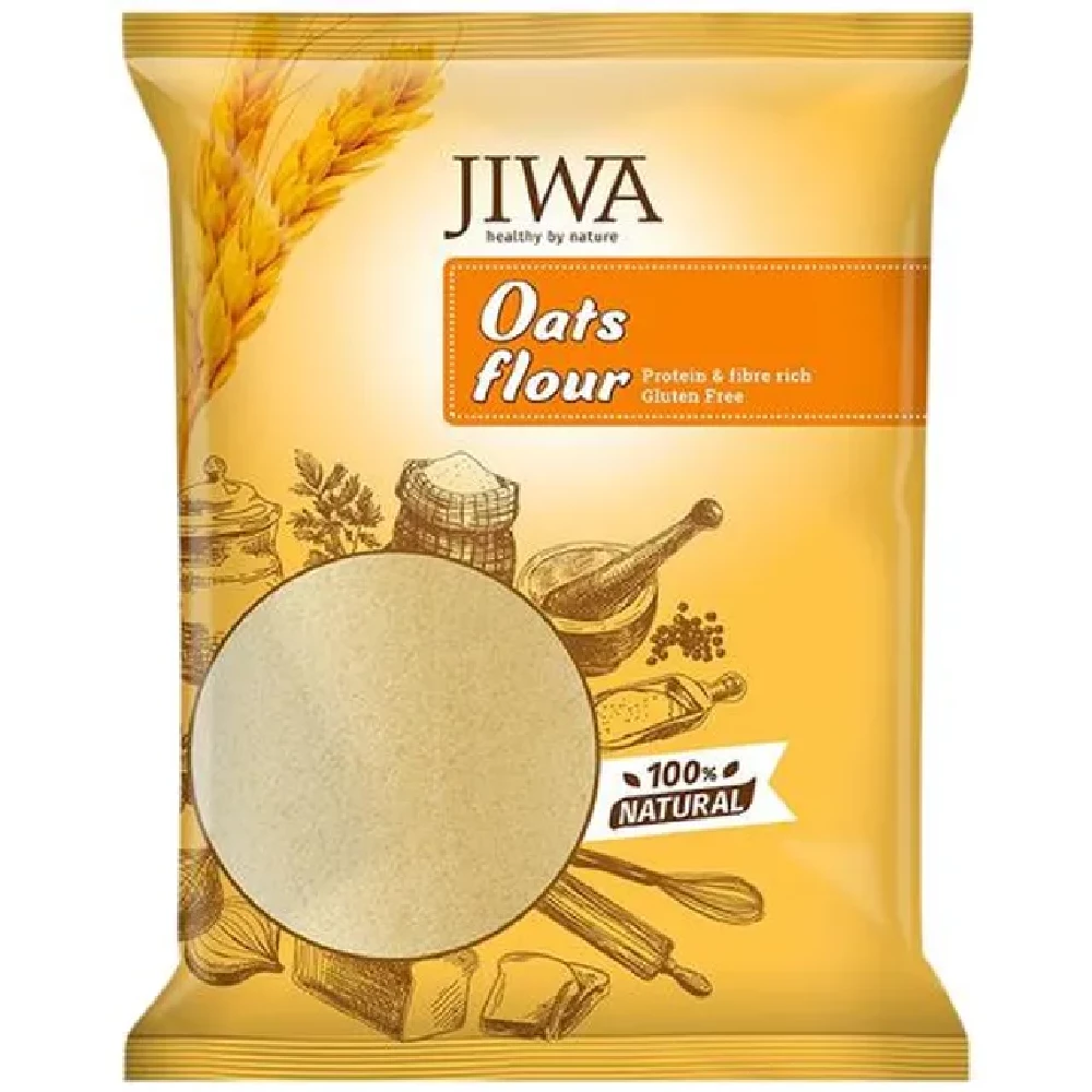 Jiwa Oats Flour - 100% Natural, Rich In Protein & Fibre, Gluten Free Jiwa Oats Flour - 100% Natural, Rich In Protein & Fibre, Gluten Free-Pack Size-900 g Pouch