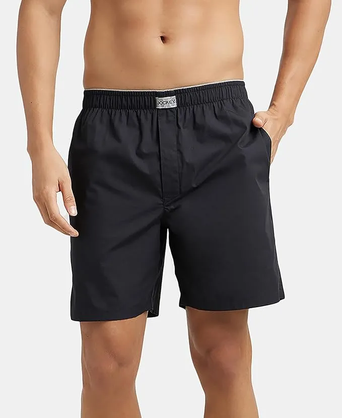 Jockey MC10 Men's Super Combed Mercerized Cotton Boxer Shorts - Black - Image 5