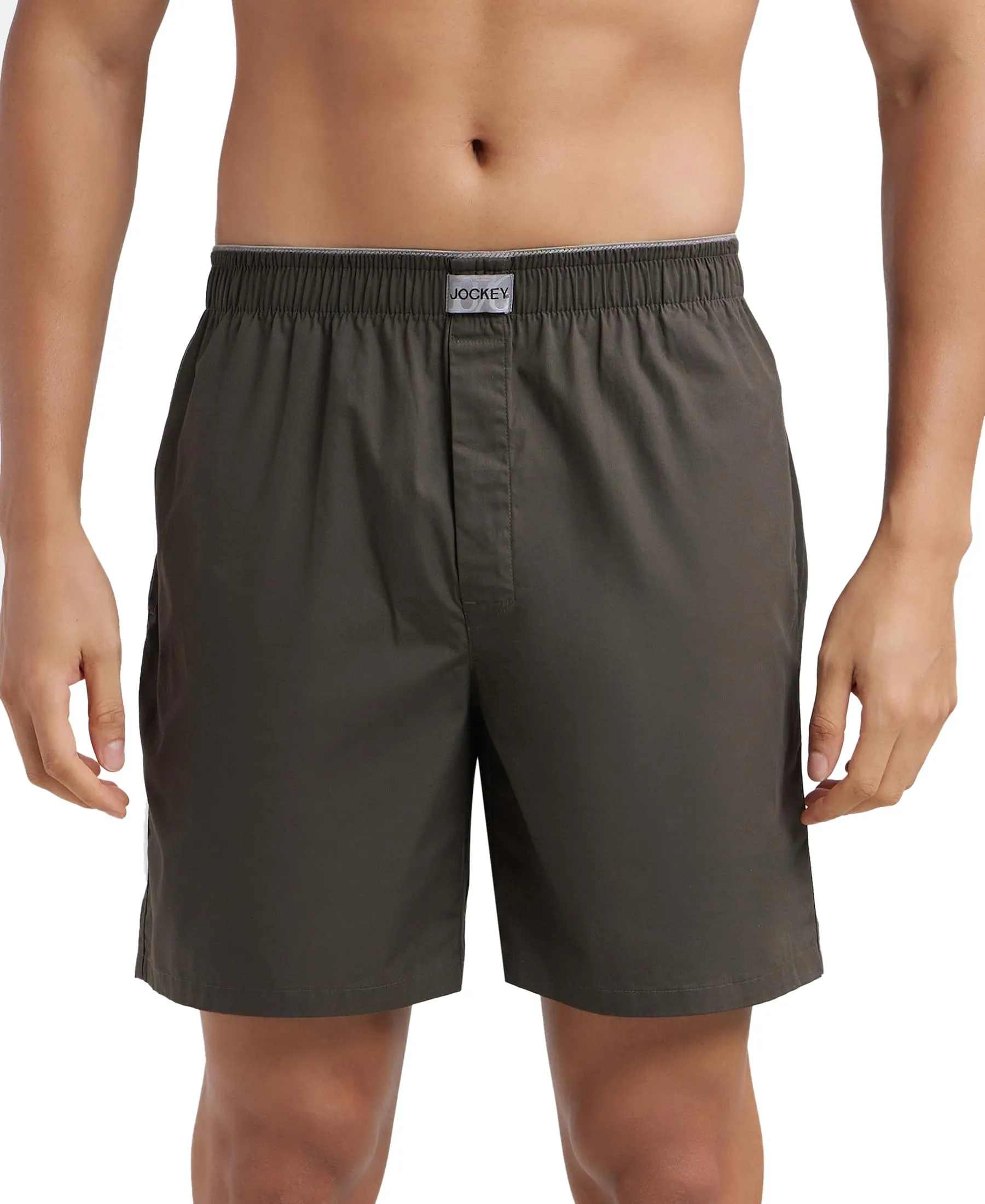 Jockey MC10 Men's Super Combed Mercerized Cotton Boxer Shorts - Deep Olive