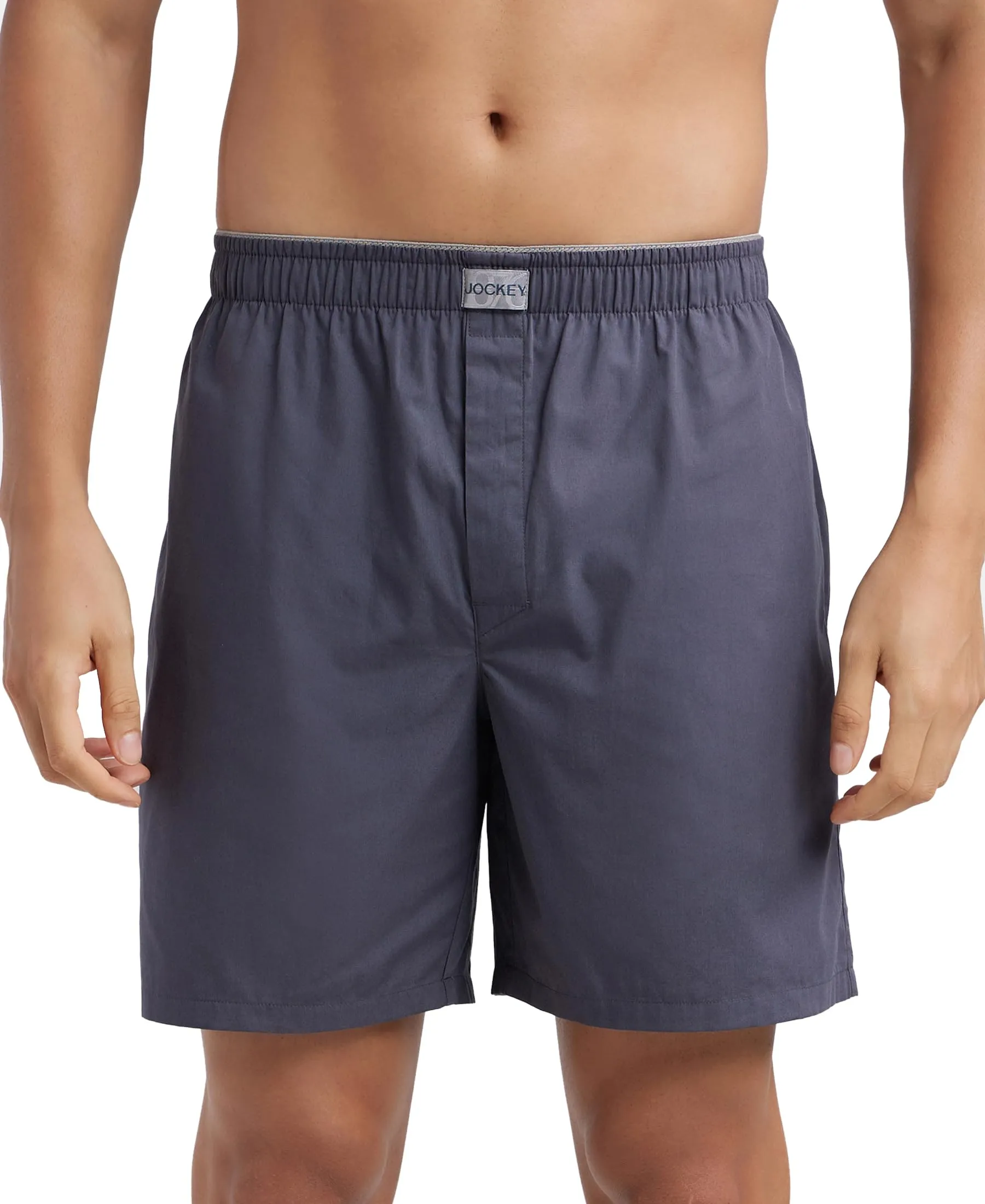 Jockey MC10 Men's Super Combed Mercerized Cotton Boxer Shorts - Graphite