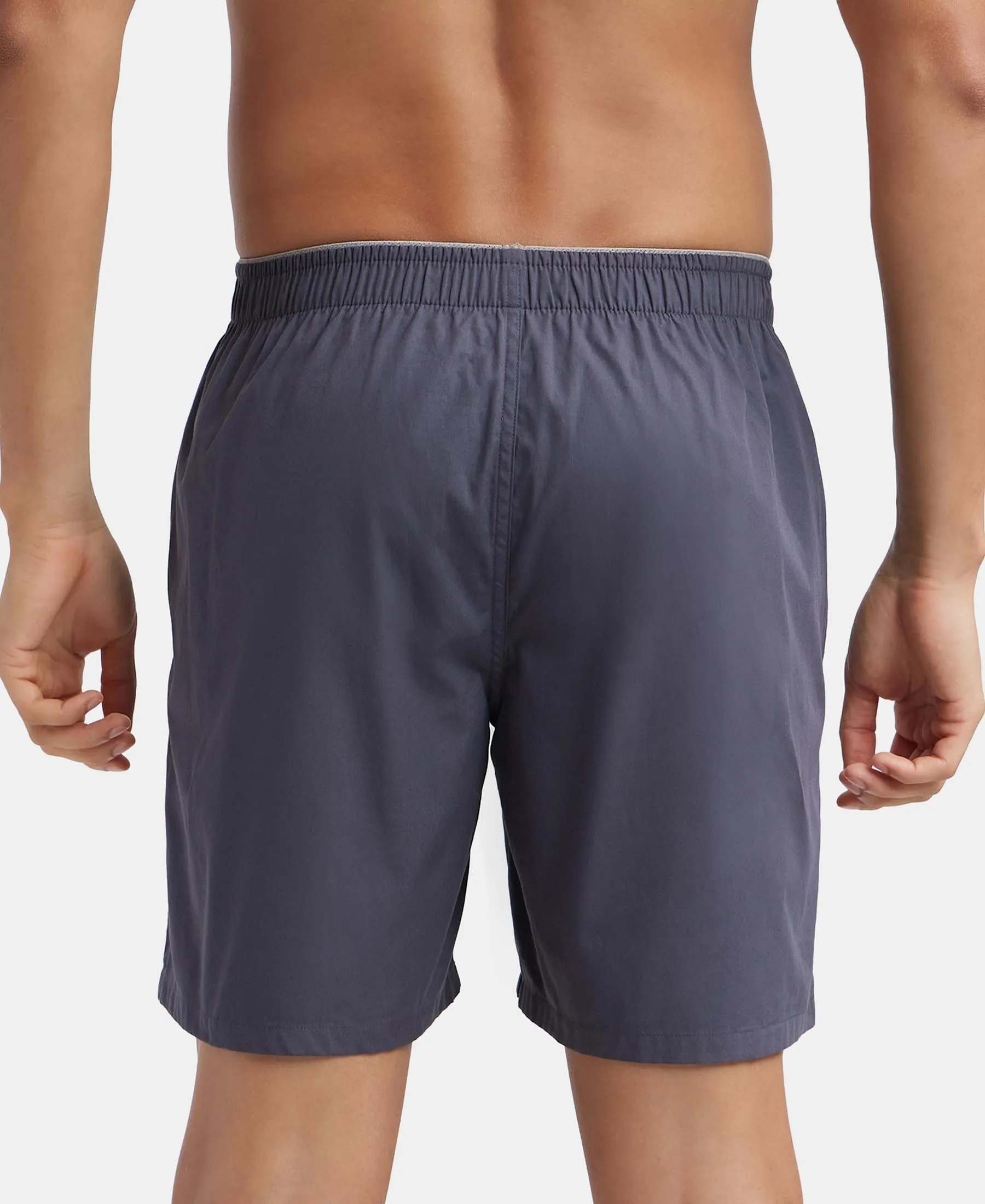Jockey MC10 Men's Super Combed Mercerized Cotton Boxer Shorts - Graphite - Image 3