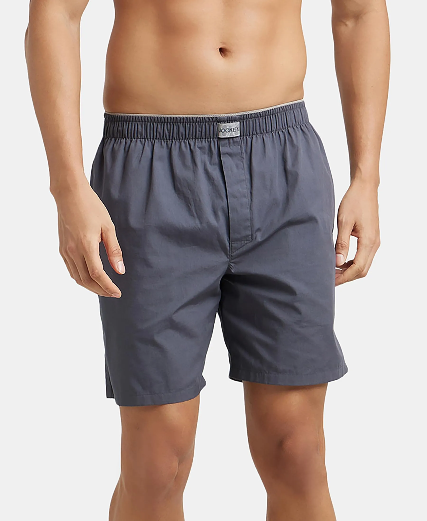Jockey MC10 Men's Super Combed Mercerized Cotton Boxer Shorts - Graphite - Image 5