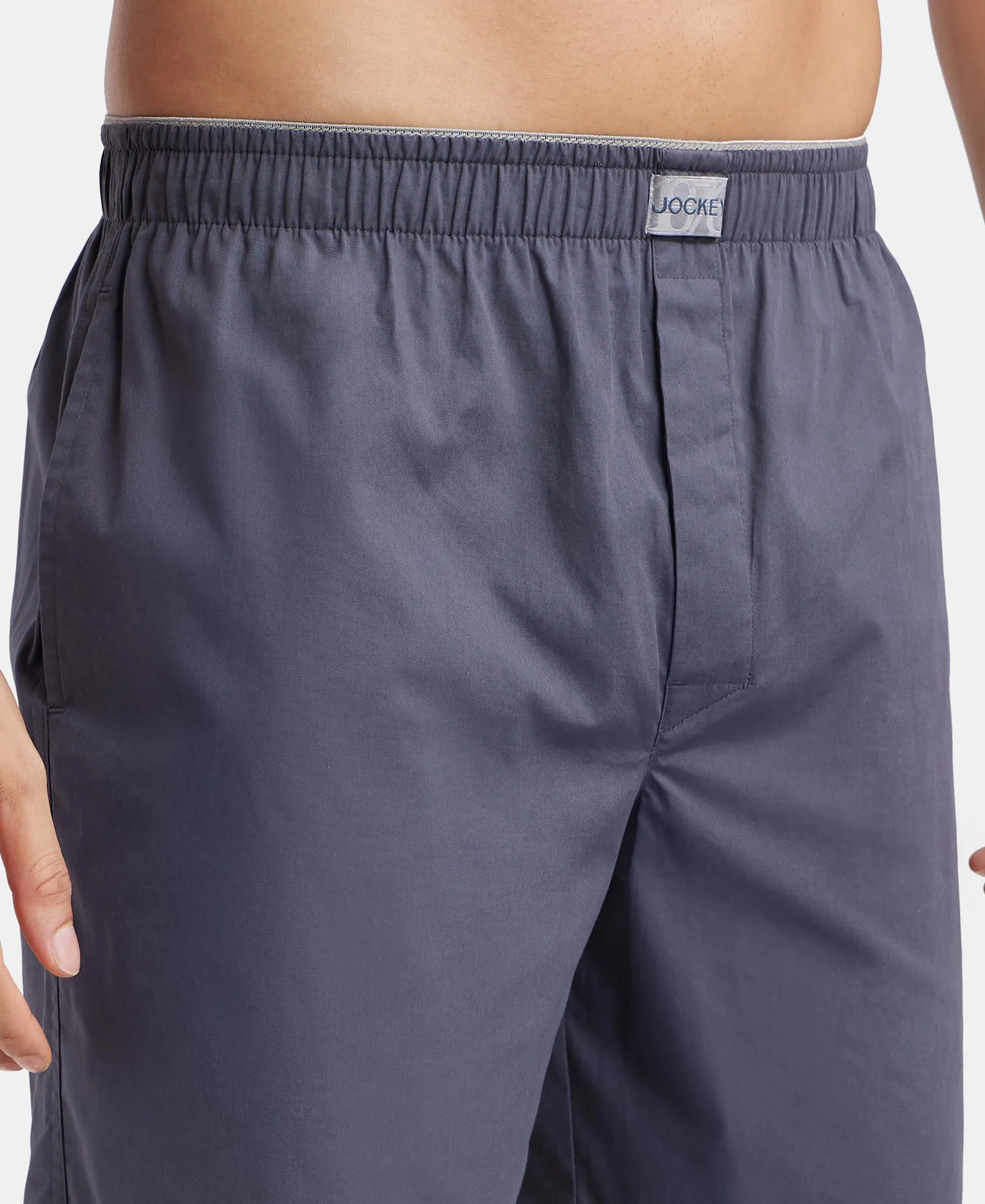Jockey MC10 Men's Super Combed Mercerized Cotton Boxer Shorts - Graphite - Image 6