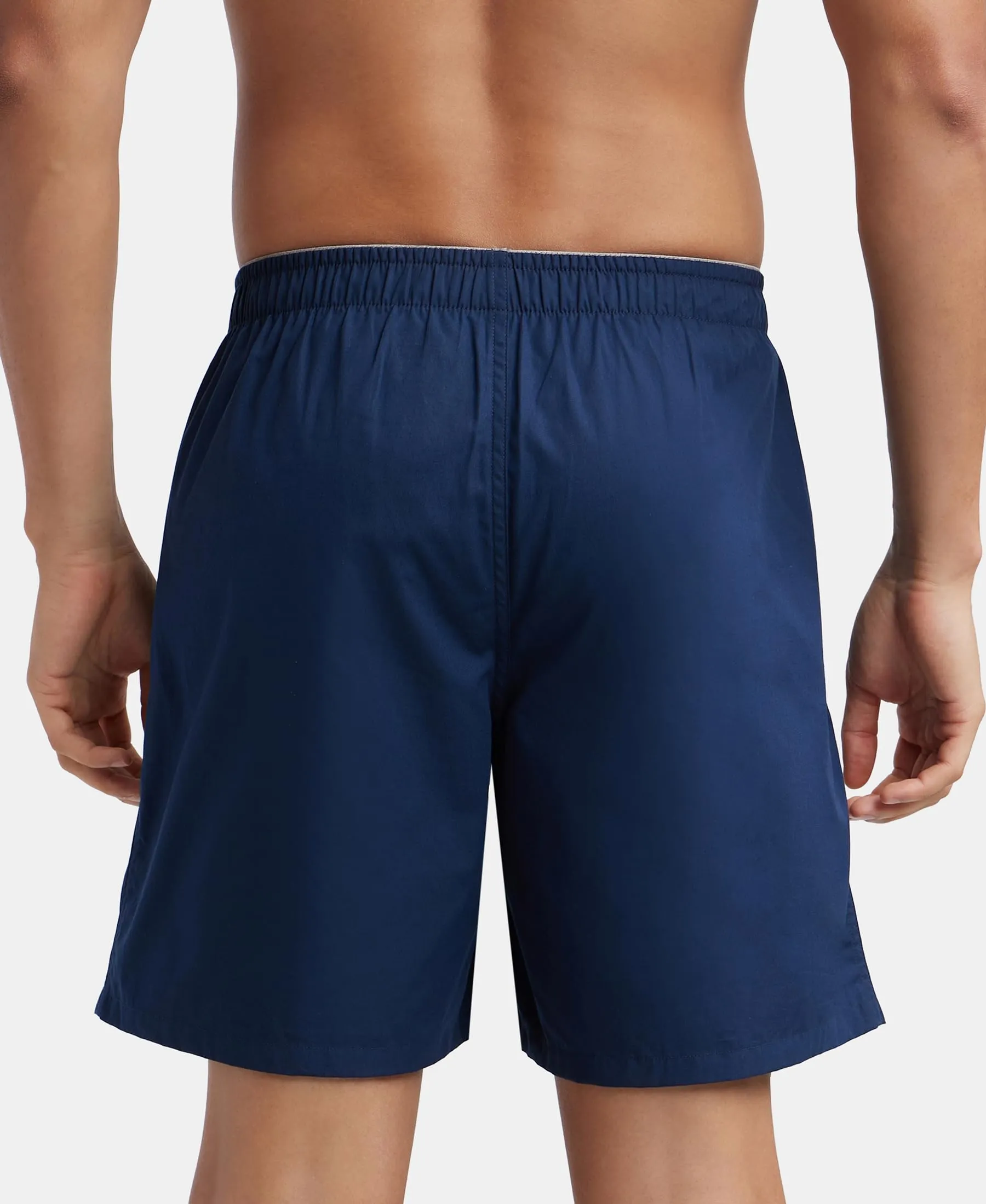 Jockey MC10 Men's Super Combed Mercerized Cotton Boxer Shorts - Navy - Image 3