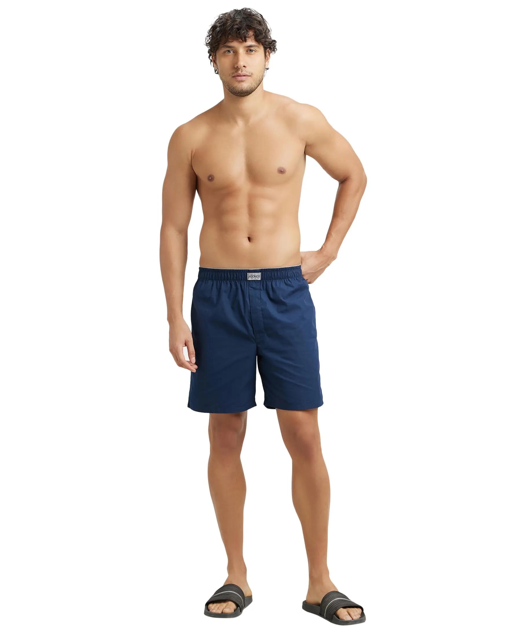 Jockey MC10 Men's Super Combed Mercerized Cotton Boxer Shorts - Navy - Image 4