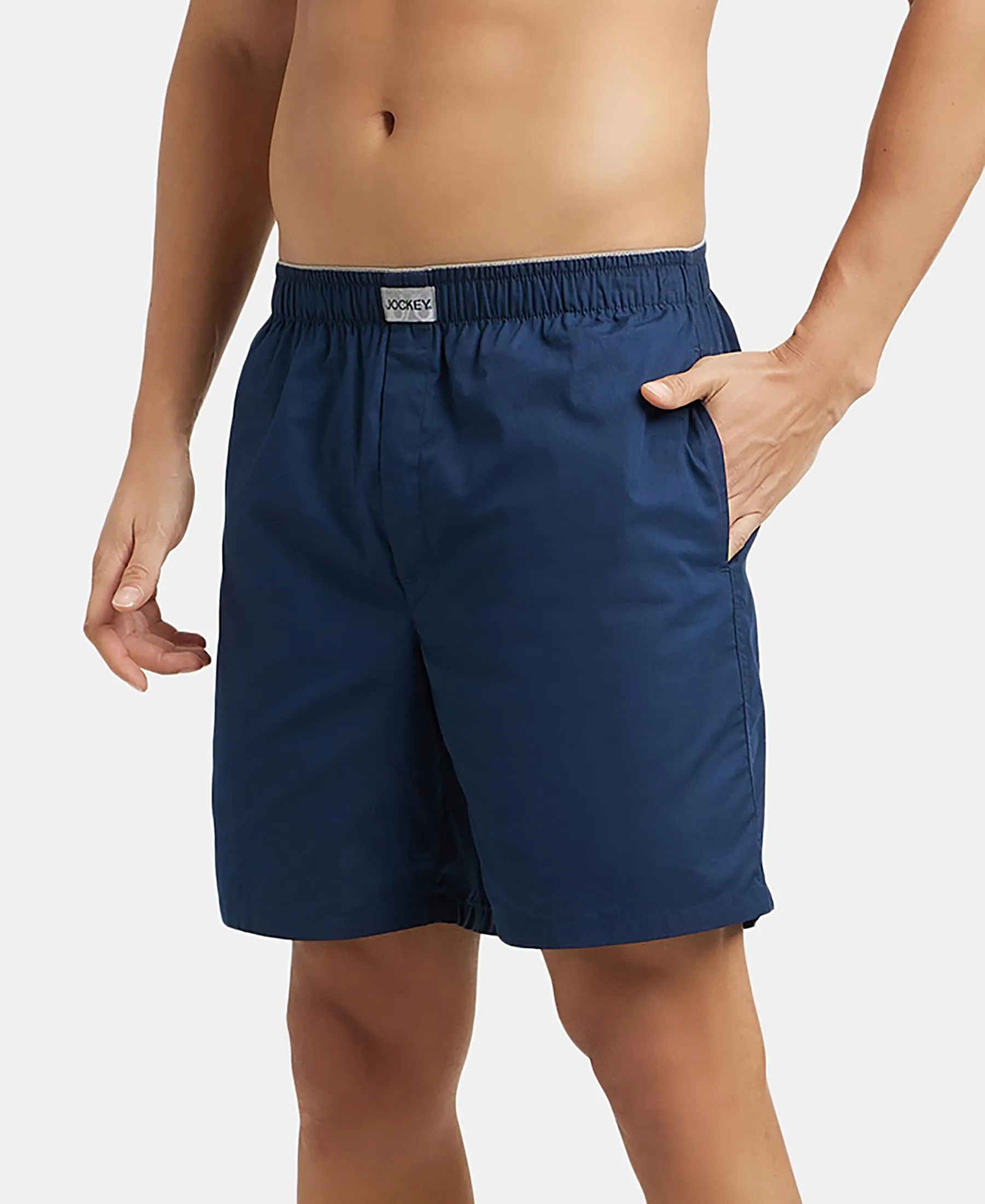 Jockey MC10 Men's Super Combed Mercerized Cotton Boxer Shorts - Navy - Image 5