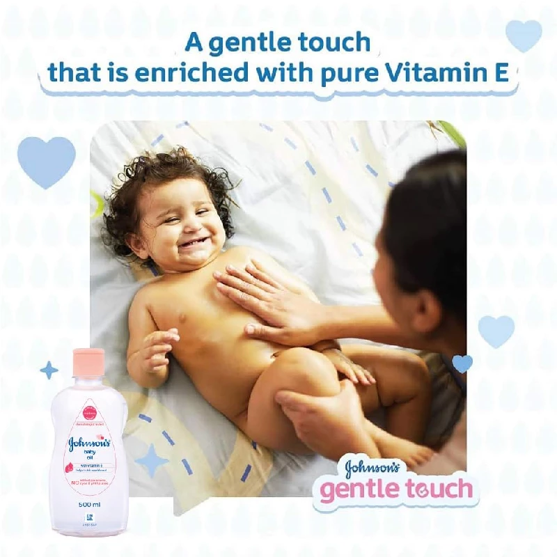 Johnsons Non-Sticky Baby Oil with Vitamin E for Easy Spread and Massage - Image 5