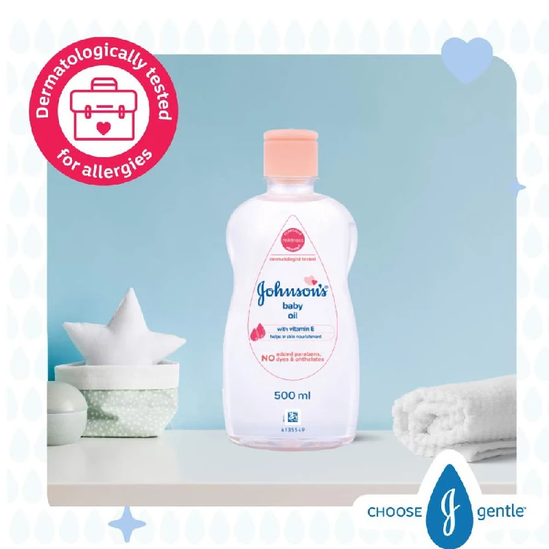 Johnsons Non-Sticky Baby Oil with Vitamin E for Easy Spread and Massage - Image 6