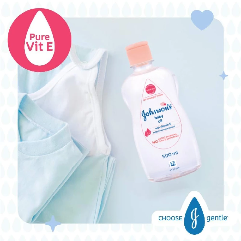 Johnsons Non-Sticky Baby Oil with Vitamin E for Easy Spread and Massage - Image 7