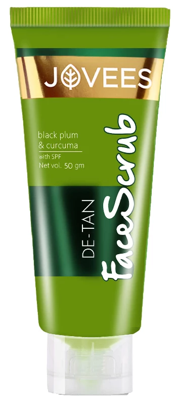 Jovees De Tan Face Scrub (black Plum & Curcuma) With Spf