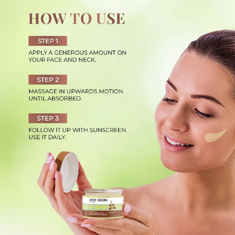 Just Herbs Anti-Acne Glow Boosting Gel Creme With Tulsi & Manjishtha - Image 6
