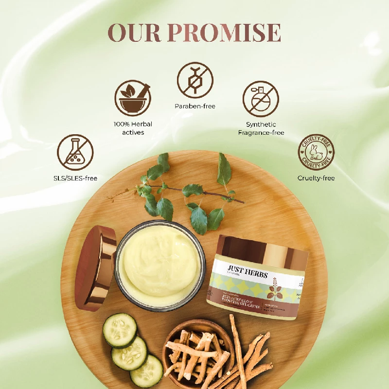 Just Herbs Anti-Acne Glow Boosting Gel Creme With Tulsi & Manjishtha - Image 7