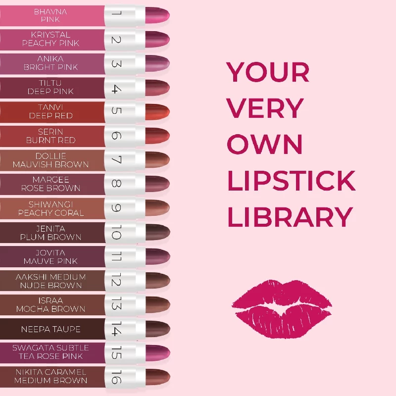Just Herbs Ayurvedic Creamy Matte Micro Mini Lipstick Kit (Pack of 16) - Image 2