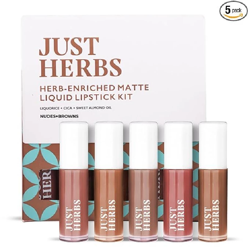 Just Herbs Ayurvedic Liquid Lipstick Matte Finish Kit Set Just Herbs Ayurvedic Liquid Lipstick Matte Finish Kit Set-Pack Size-5 ml