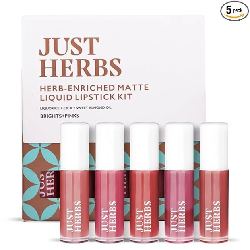 Just Herbs Ayurvedic Liquid Matte Lipstick Kit Set Just Herbs Ayurvedic Liquid Matte Lipstick Kit Set-Pack Size-5 ml
