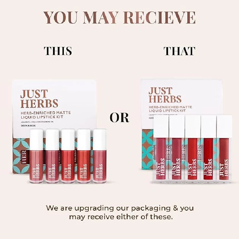 Just Herbs Ayurvedic Liquid Matte Lipstick Kit Set - Image 2
