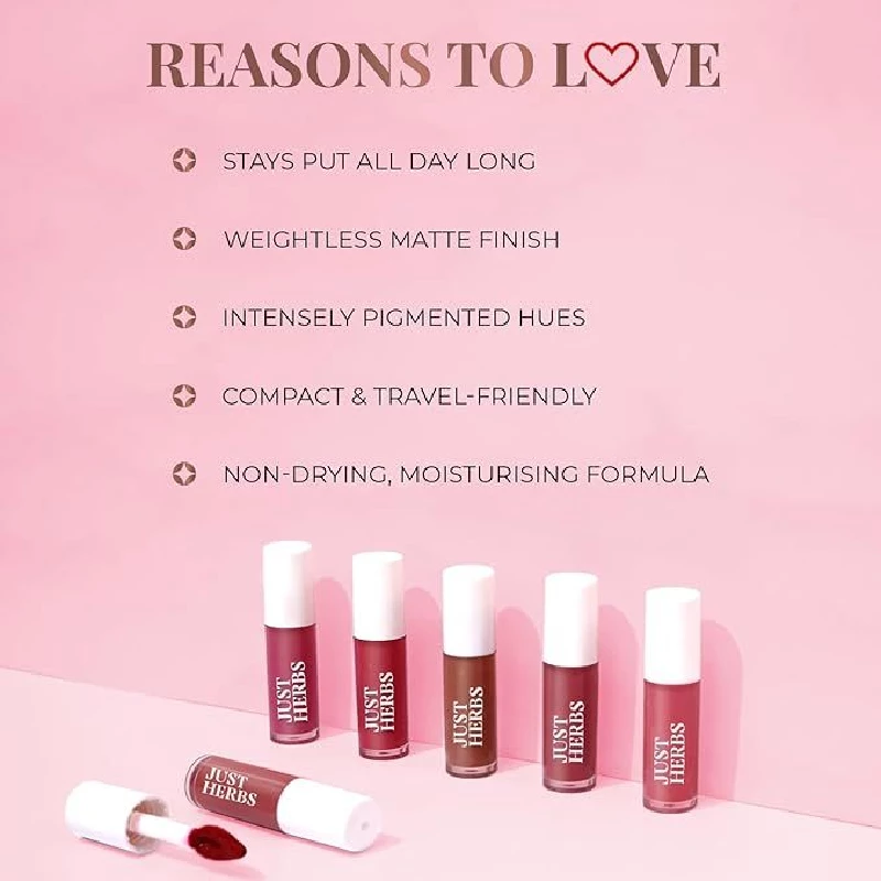 Just Herbs Ayurvedic Liquid Matte Lipstick Kit Set - Image 4