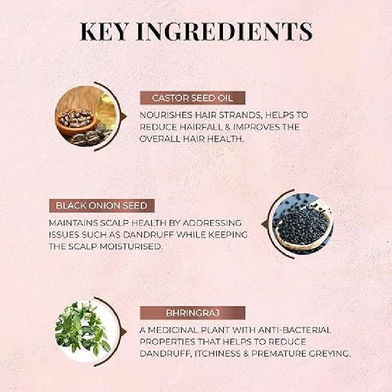Just Herbs Castor and Black Onion Seed Sulfate Free Shampoo - Image 4