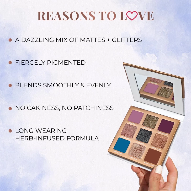 Just Herbs Eyeshadow Palette 9 in 1 Long Lasting Blendable Eye Makeup Palette - Image 5