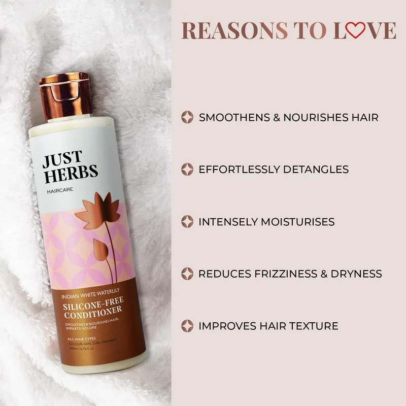 Just Herbs Indian White Waterlily Silicone-Free Conditioner - Image 4