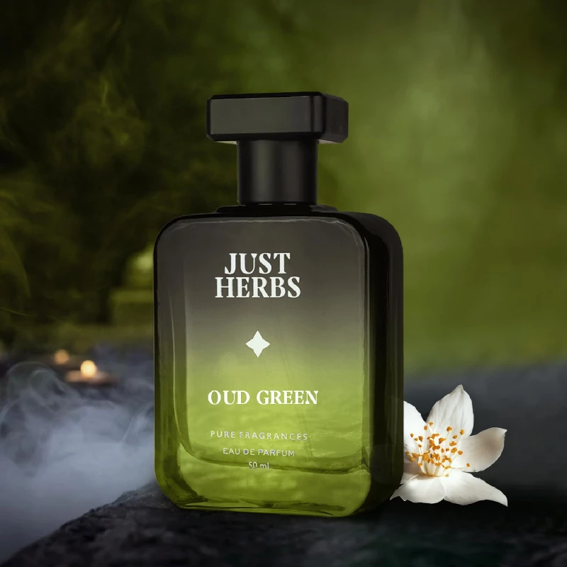 Just Herbs Intense Oud Green EDP Perfume Spray for Men Long Lasting Fragrance - Image 2