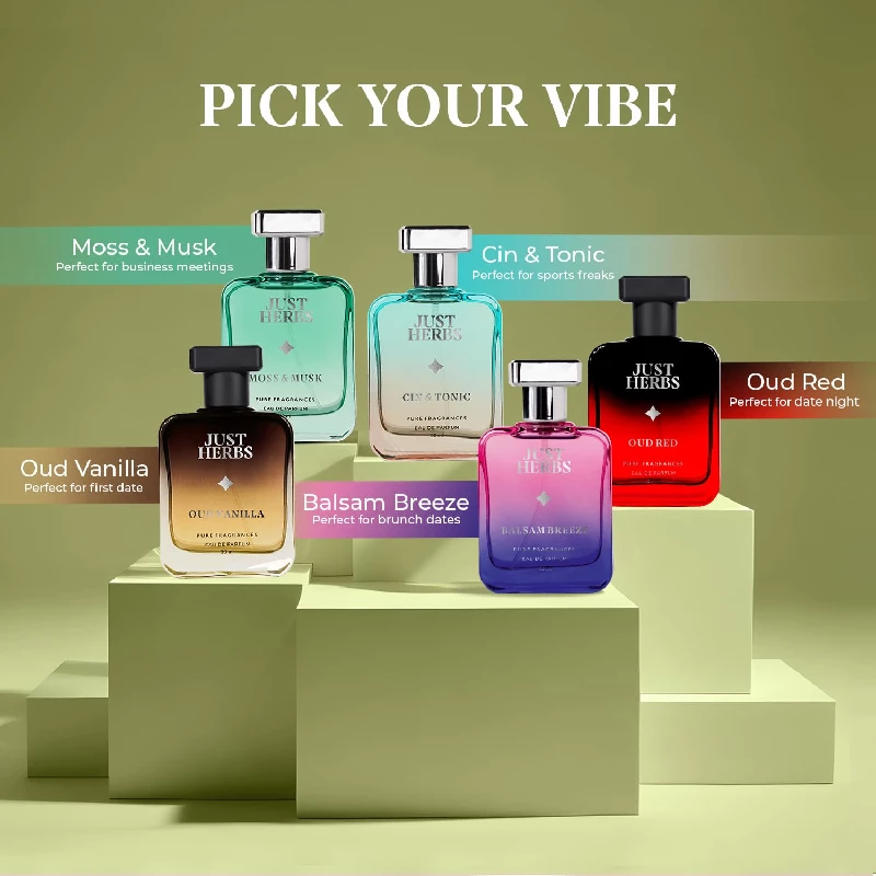 Just Herbs Intense Oud Green EDP Perfume Spray for Men Long Lasting Fragrance - Image 8