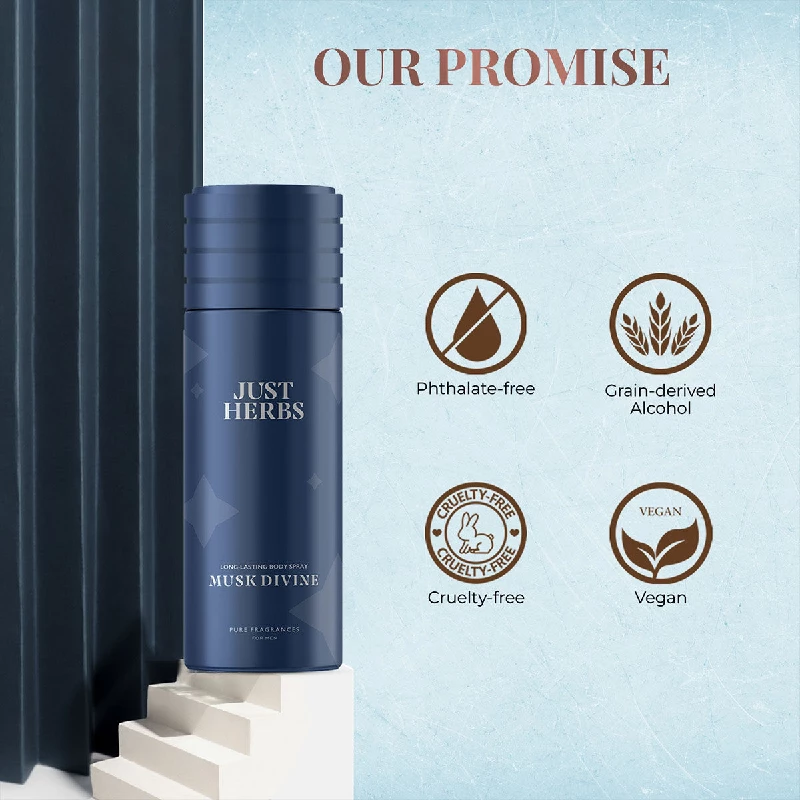 Just Herbs Long Lasting & Refreshing Deodorant And Body Spray-Musk Divine - Image 7