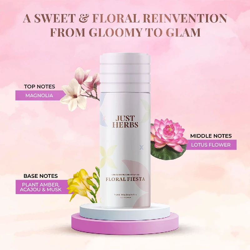 Just Herbs Long Lasting & Refreshing Deodrant And Body Spray-Floral Fiesta - Image 3