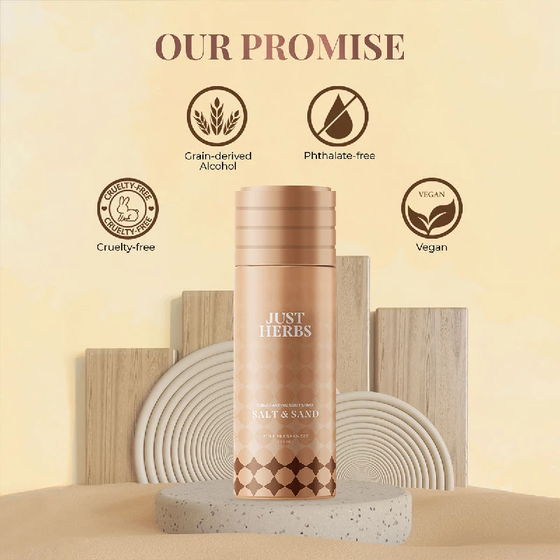 Just Herbs Long Lasting & Refreshing Deodrant And Body Spray-Salt & Sand - Image 7