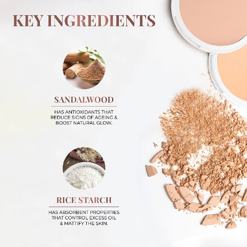 Just Herbs Oil Control Radiance Booster Age Defying Compact Powder-Natural - Image 5