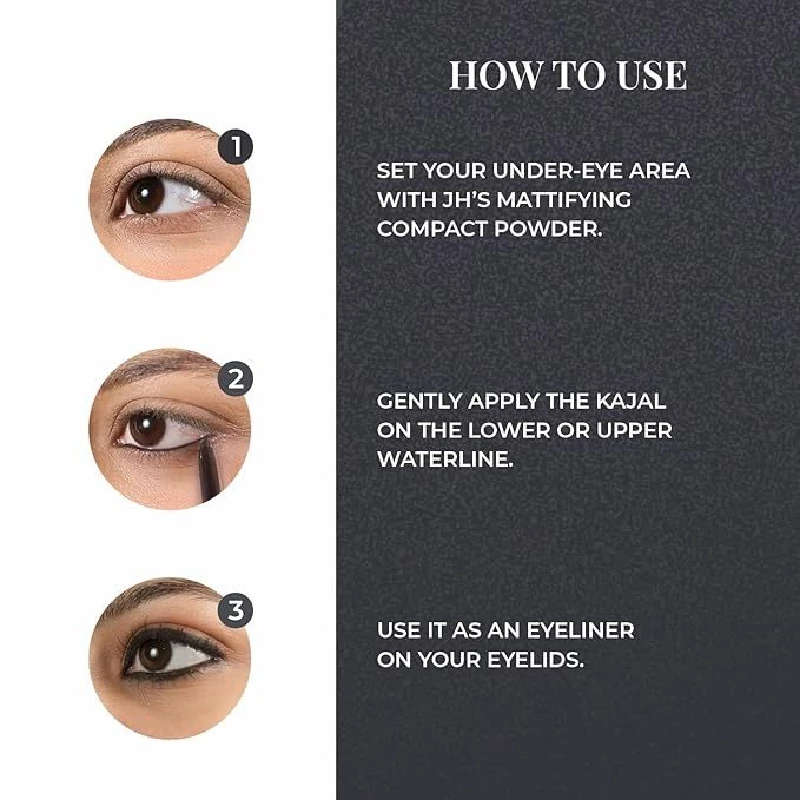 Just Herbs Retractable 2 in 1 Herbal Eyeliner + Kajal - Image 6
