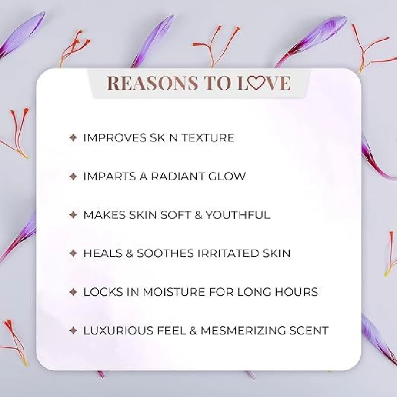 Just Herbs Saffron + Malai Nourishing Body Milk Lotion - Image 3
