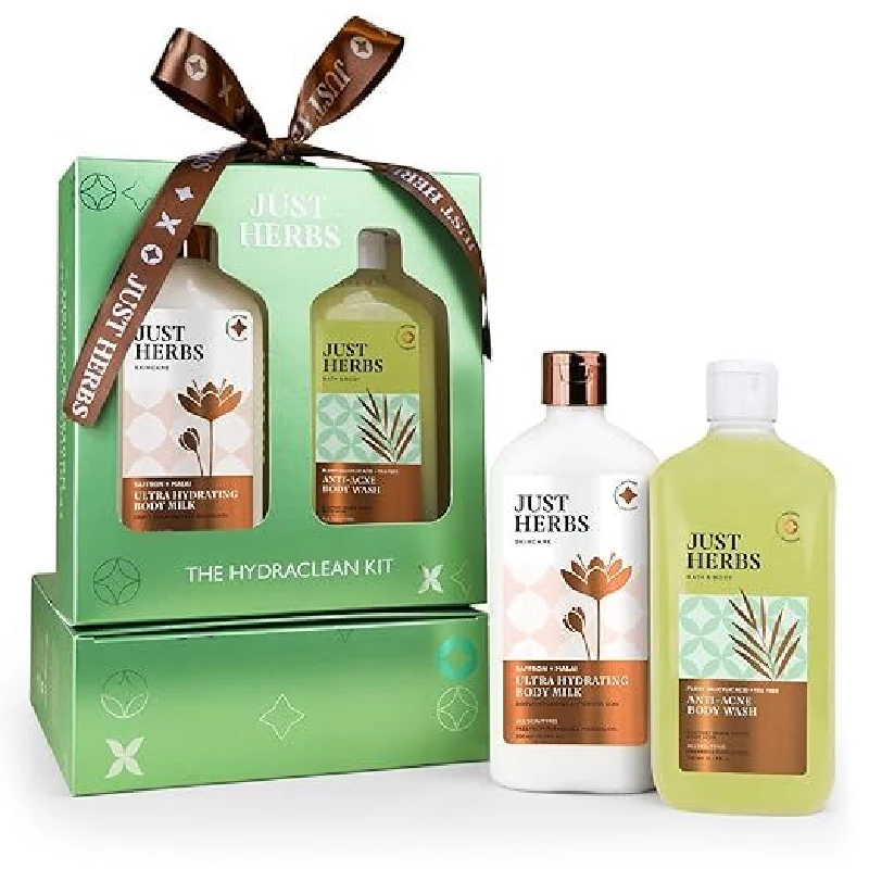 Just Herbs Saffron Malai Body Milk And Salicylic Body Wash, Acne Control Body Hydraclean Kit Just Herbs Saffron Malai Body Milk And Salicylic Body Wash, Acne Control Body Hydraclean Kit-Pack Size-300 ml
