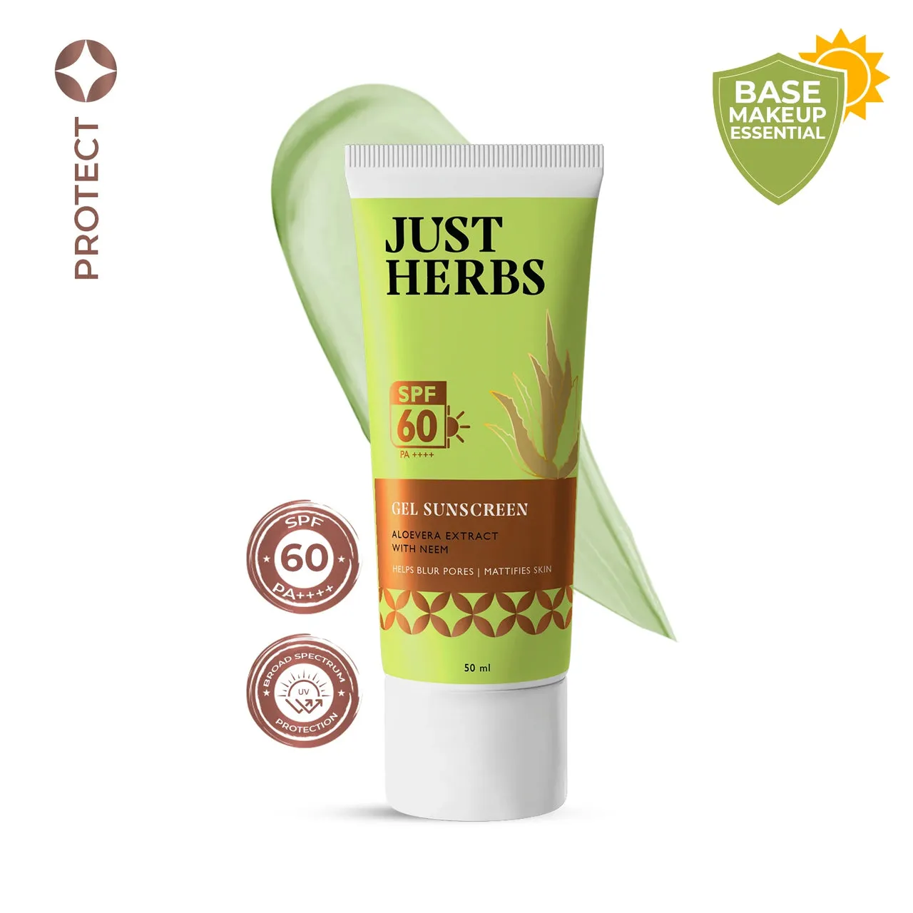 Just Herbs Gel Sunscreen with Neem & Aloe Vera Just Herbs Gel Sunscreen with Neem & Aloe Vera-Pack Size-50 ml