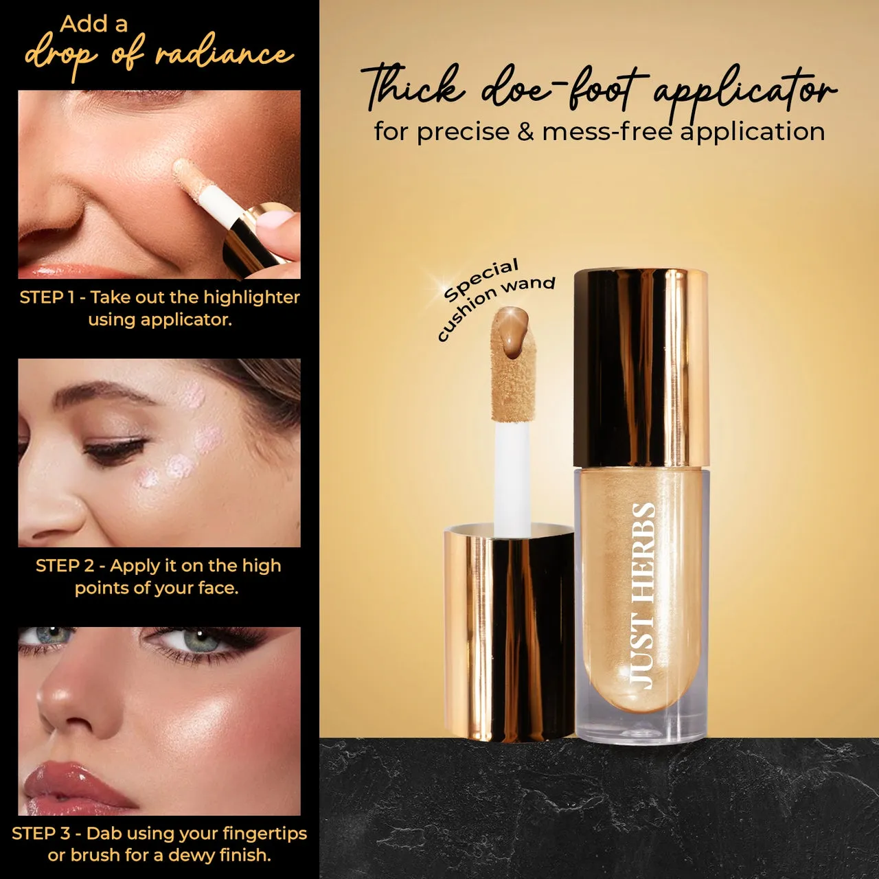 Just Herbs Glaze Nectar Liquid Highlighter with Shea Butter and Aloe Vera - Image 17