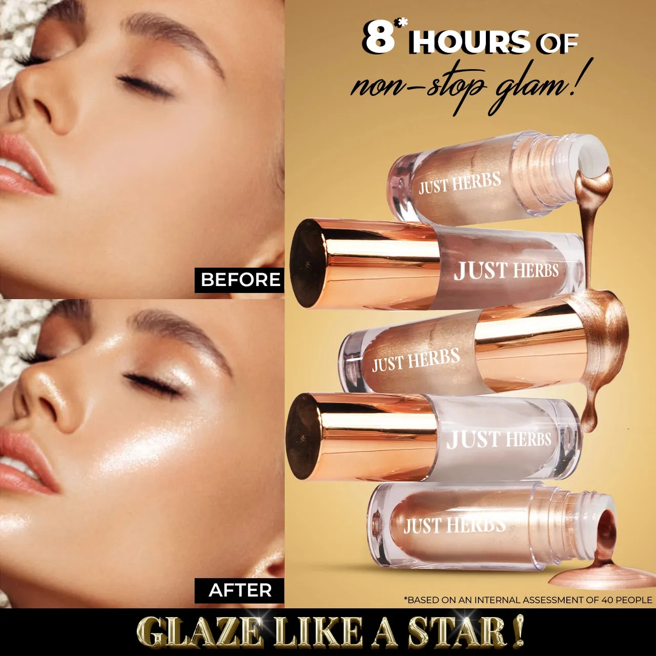 Just Herbs Glaze Nectar Liquid Highlighter with Shea Butter and Aloe Vera - Image 19