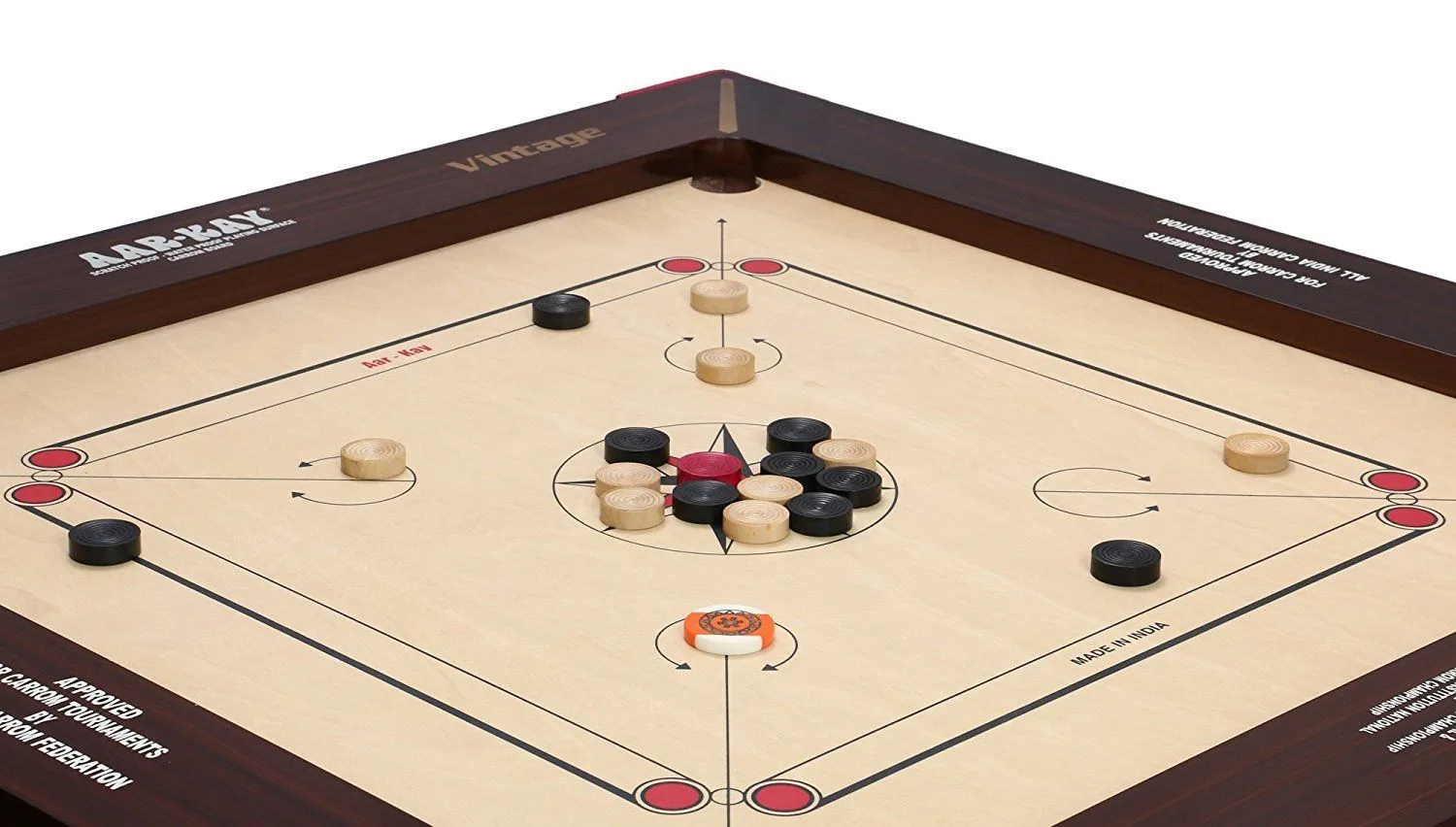 KD Sports Aar-Kay Carrom Board Vintage Bulldog Plywood Approved By Carrom Federation Of India & International Carrom Federation - Image 11