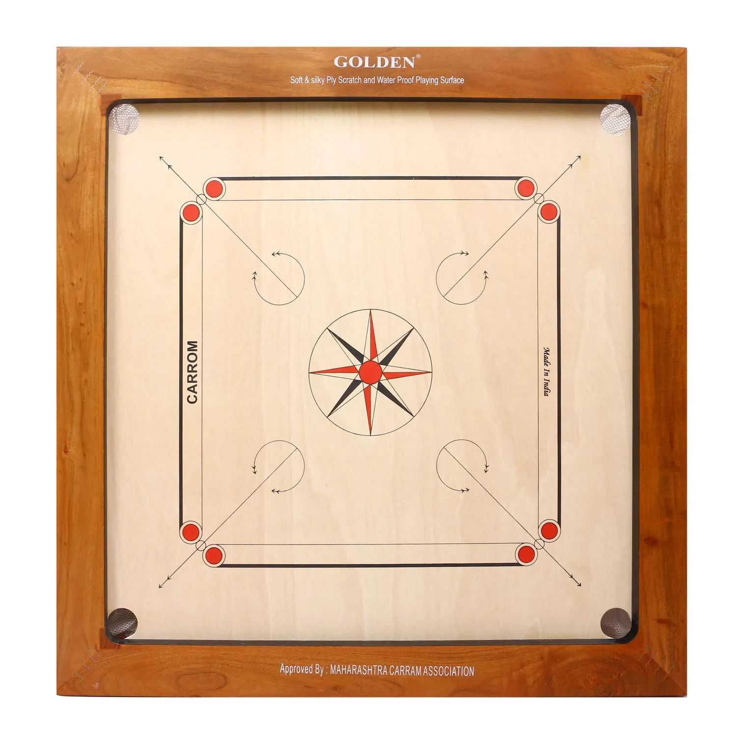 KD Sports Golden Carrom Board Champion Antique Indoor Board Game Approved By Carrom Federation Of India & Maharashtra Carrom Association
