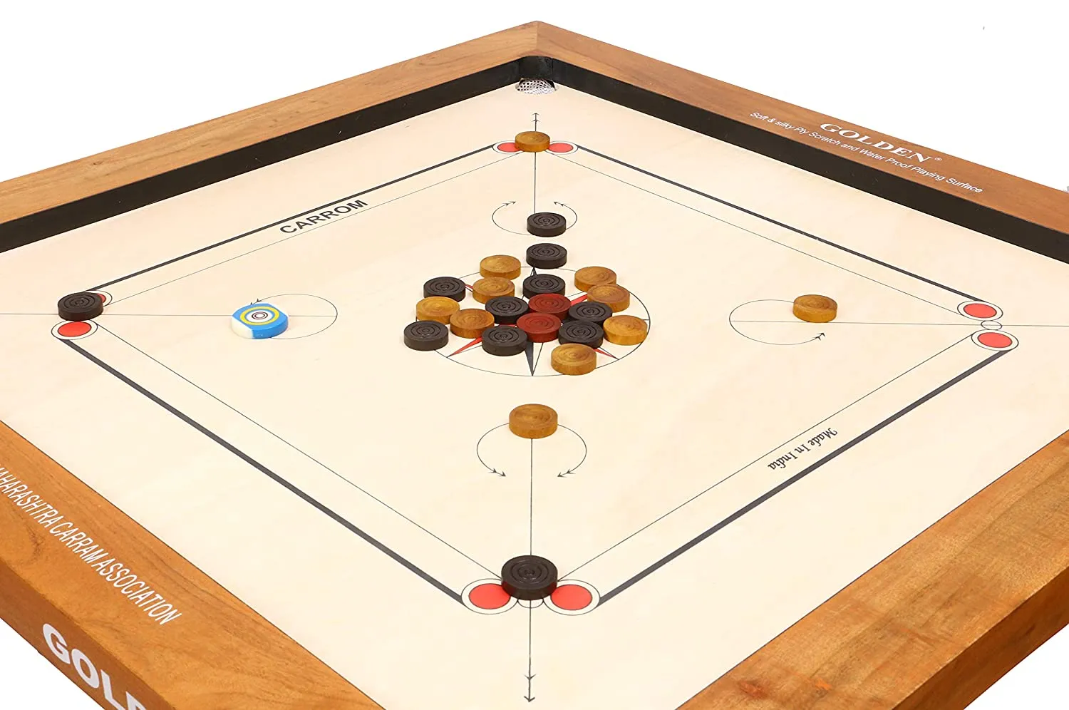 KD Sports Golden Carrom Board Champion Antique Indoor Board Game Approved By Carrom Federation Of India & Maharashtra Carrom Association - Image 24