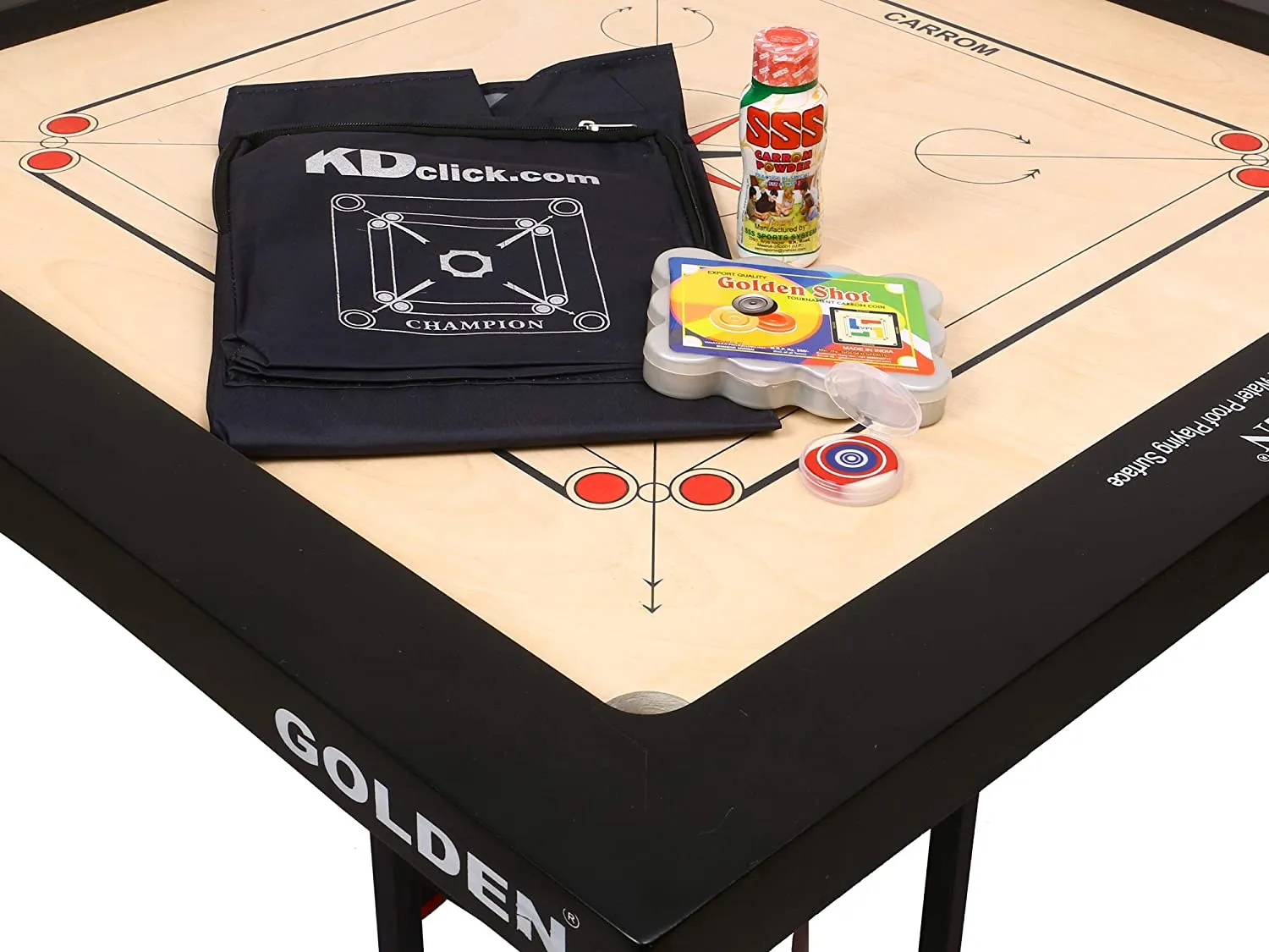 KD Sports Golden Carrom Board Game Board Champion Ply Wood Board With Coin, Striker & Cover, Aicf Approved - Image 23