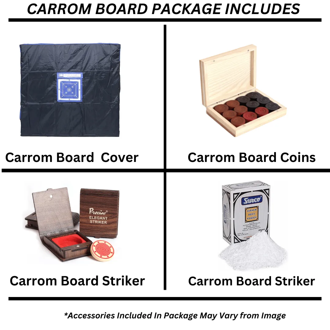 KD Sports Golden Carrom Board Game Board Champion Ply Wood Board With Coin, Striker & Cover, Aicf Approved - Image 15