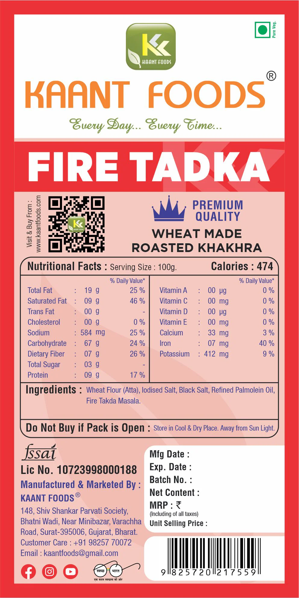 Kaant Foods Fire Tadka - Image 2